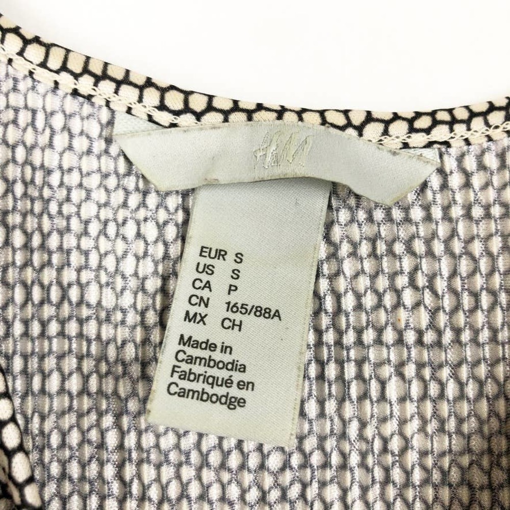 H&M Scoop Low Back Black White Print Tank Top S - Picture 8 of 9